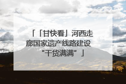「甘快看」河西走廊国家遗产线路建设“干货满满”