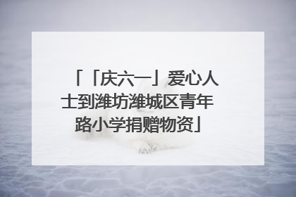 「庆六一」爱心人士到潍坊潍城区青年路小学捐赠物资