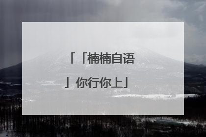 「楠楠自语」你行你上