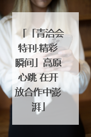 「青洽会特刊·精彩瞬间」高原心跳 在开放合作中澎湃