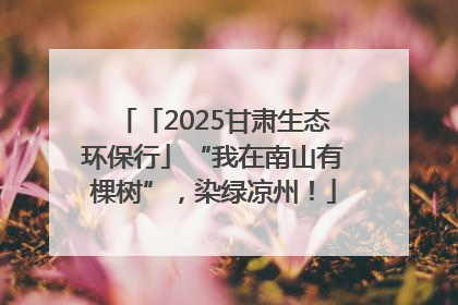「2025甘肃生态环保行」“我在南山有棵树”，染绿凉州！