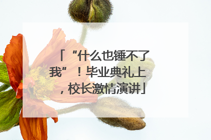 “什么也锤不了我”！毕业典礼上，校长激情演讲