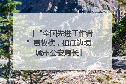 “全国先进工作者”贾牧樵，担任边境城市公安局长