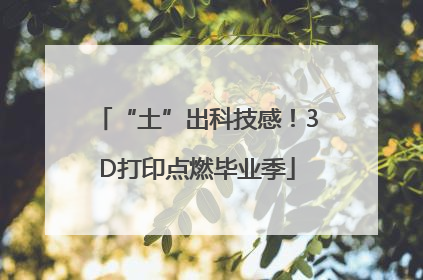 “土”出科技感！3D打印点燃毕业季