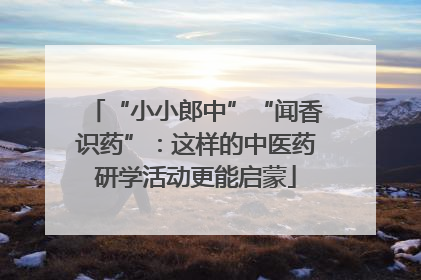 “小小郎中”“闻香识药”：这样的中医药研学活动更能启蒙