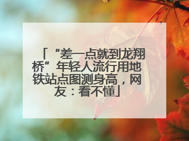 “差一点就到龙翔桥”年轻人流行用地铁站点图测身高，网友：看不懂