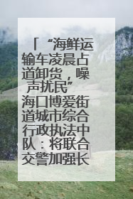 “海鲜运输车凌晨占道卸货，噪声扰民” 海口博爱街道城市综合行政执法中队：将联合交警加强长堤路一带巡逻