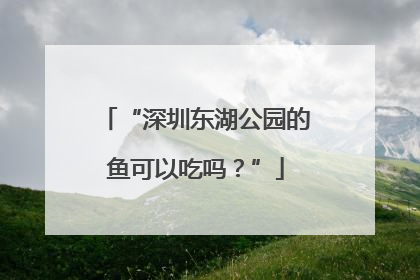 “深圳东湖公园的鱼可以吃吗？”