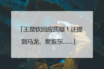 王楚钦回应质疑！还提到马龙、樊振东……