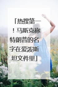 热搜第一！马斯克称特朗普的名字在爱泼斯坦文件里