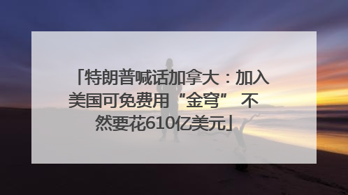 特朗普喊话加拿大：加入美国可免费用“金穹” 不然要花610亿美元