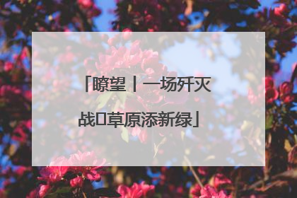 瞭望丨一场歼灭战 草原添新绿