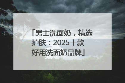 男士洗面奶，精选护肤：2025十款好用洗面奶品牌