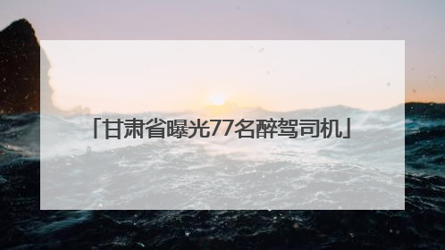 甘肃省曝光77名醉驾司机