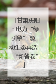 甘肃庆阳：电力“绿引擎” 驱动生态再造“新答卷”