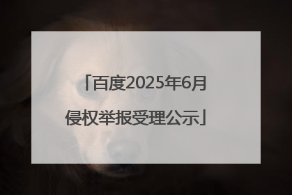 百度2025年6月侵权举报受理公示