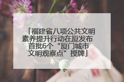 福建省八项公共文明素养提升行动在厦发布 首批6个“厦门城市文明观察点”授牌
