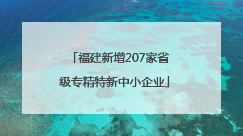 福建新增207家省级专精特新中小企业