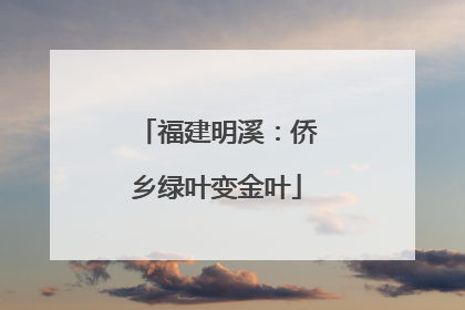 福建明溪：侨乡绿叶变金叶