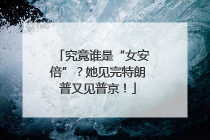究竟谁是“女安倍”？她见完特朗普又见普京！