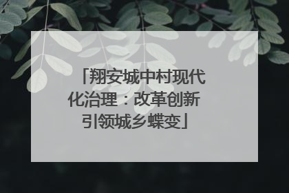 翔安城中村现代化治理：改革创新引领城乡蝶变