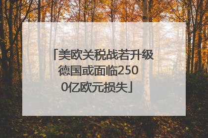 美欧关税战若升级 德国或面临2500亿欧元损失