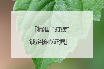 精准“打捞”锁定核心证据