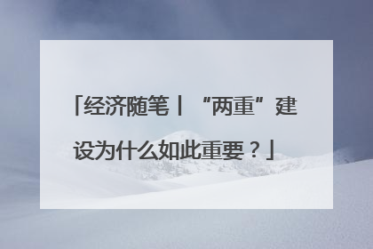 经济随笔丨“两重”建设为什么如此重要？