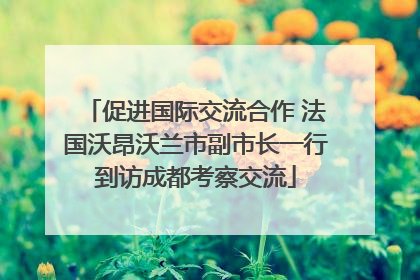 促进国际交流合作 法国沃昂沃兰市副市长一行到访成都考察交流