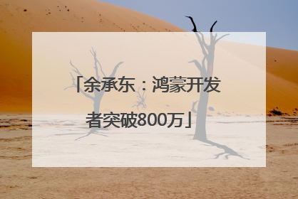 余承东：鸿蒙开发者突破800万