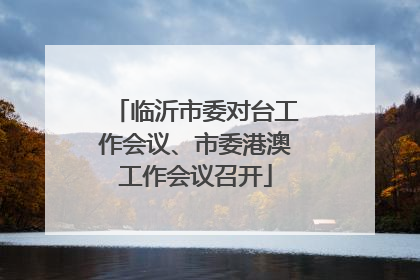 临沂市委对台工作会议、市委港澳工作会议召开