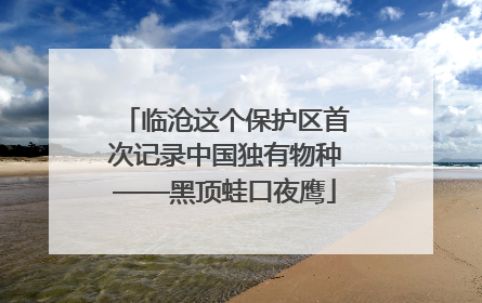 临沧这个保护区首次记录中国独有物种——黑顶蛙口夜鹰