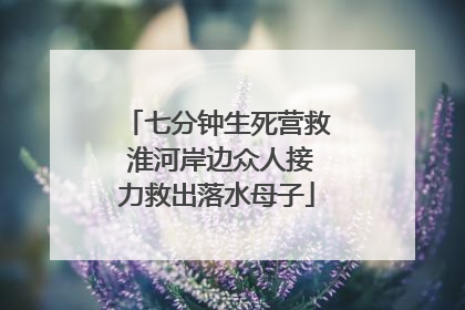 七分钟生死营救 淮河岸边众人接力救出落水母子