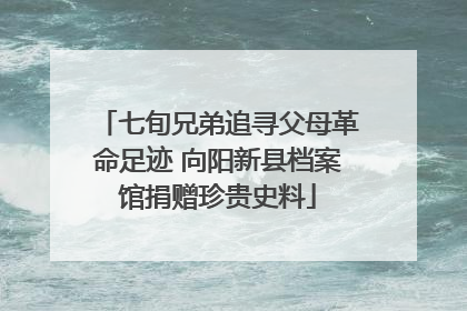 七旬兄弟追寻父母革命足迹 向阳新县档案馆捐赠珍贵史料