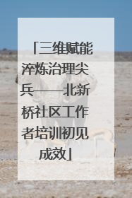三维赋能淬炼治理尖兵——北新桥社区工作者培训初见成效