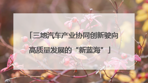 三地汽车产业协同创新驶向高质量发展的“新蓝海”
