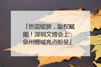 世遗绽放，版权赋能！深圳文博会上 泉州鲤城亮点纷呈