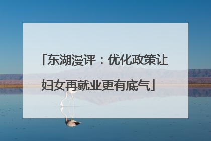 东湖漫评：优化政策让妇女再就业更有底气