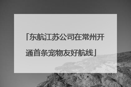 东航江苏公司在常州开通首条宠物友好航线