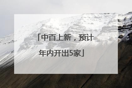 中百上新，预计年内开出5家