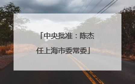 中央批准：陈杰任上海市委常委