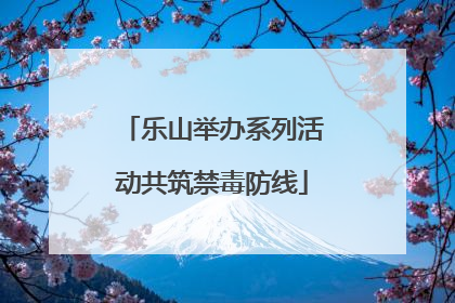乐山举办系列活动共筑禁毒防线