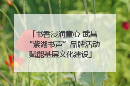 书香浸润童心 武昌“紫湖书声”品牌活动赋能基层文化建设
