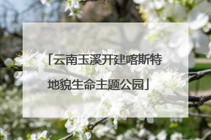 云南玉溪开建喀斯特地貌生命主题公园