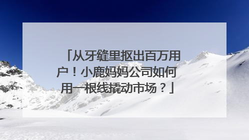 从牙缝里抠出百万用户！小鹿妈妈公司如何用一根线撬动市场？