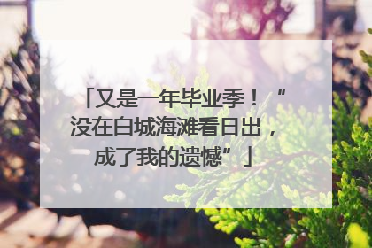又是一年毕业季！“没在白城海滩看日出，成了我的遗憾”