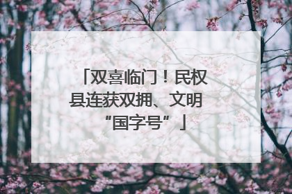 双喜临门！民权县连获双拥、文明“国字号”