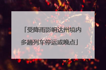 受降雨影响达州境内多趟列车停运或晚点
