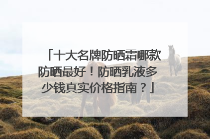十大名牌防晒霜哪款防晒最好！防晒乳液多少钱真实价格指南？