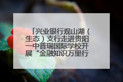 兴业银行观山湖（生态）支行走进贵阳一中普瑞国际学校开展“金融知识万里行”宣传活动